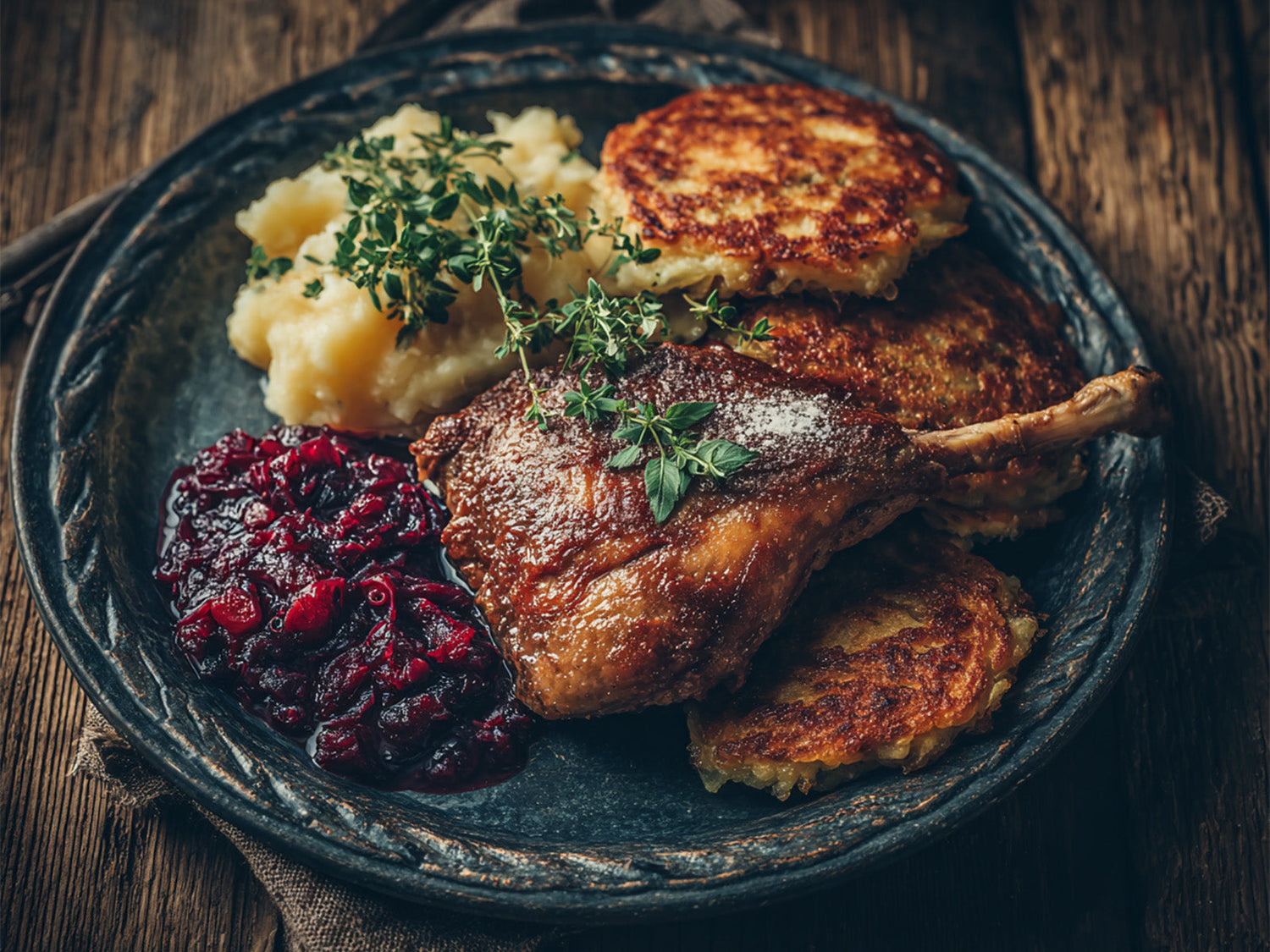 Slow-Roasted Goose with Apples and Honey