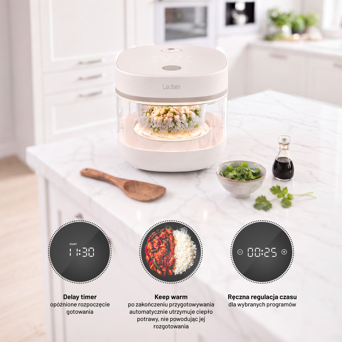 Lauben Glass Rice Cooker 1600AT